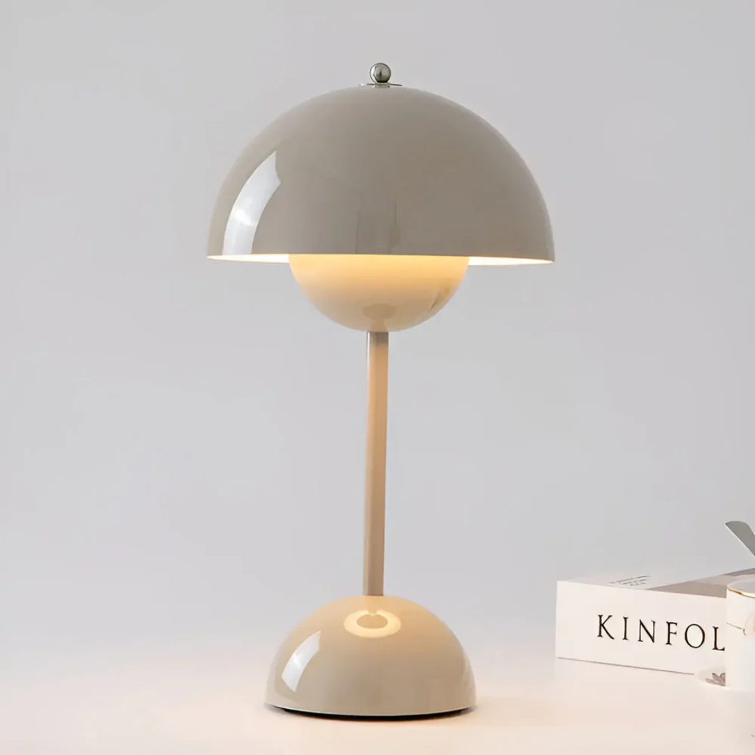 Cordless Table Lamps, Rechargeable Scandinavian Table Lamp with Adjustable Brightness, Metal Cordless Lamp for Outdoors