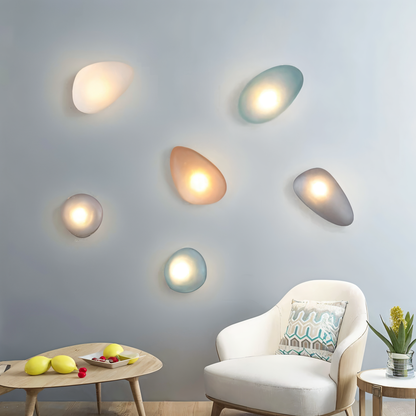 Pebble Scandinavian Wall Lamp with Warm White LED Light – Elegant Glass Design