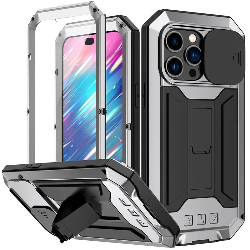 Military-Grade iPhone 14/13 Case with Built-In Screen Shield – Full-Body Defense for Drop, Scratch & Impact