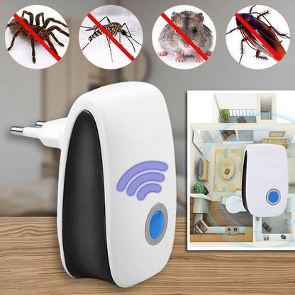Ultrasonic Pest Repeller for Mosquitoes Mice Ants Roaches | Indoor Electronic Bug Control Device Chemical-Free Non-Toxic | Safe for Kids Pet