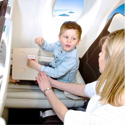 Kids Airplane Travel Cushion PVC Flight Bed Toddler Sleep Mat Extender 35 x 18 Inch Carry-On for Family Vacation Long Flight Trips Comfort