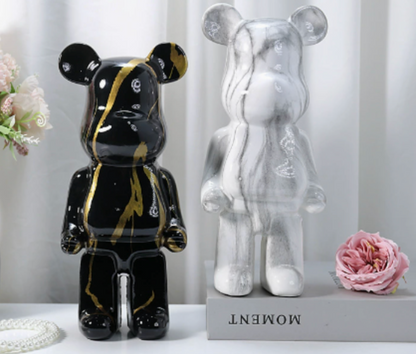 Escultura de oso con grafiti: figura decorativa de resina de alta calidad de 10.6 pulgadas para oficina y sala de estar