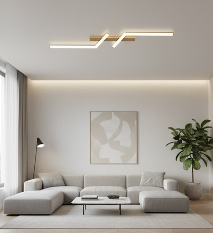 Dimmable LED Ceiling Light Flush Mount with Remote Control – Modern Aluminum Linear Panel