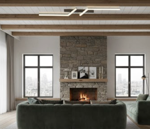 Dimmable LED Ceiling Light Flush Mount with Remote Control – Modern Aluminum Linear Panel