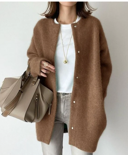 Long Sleeve Button-Front Cardigan Vest for Women – Lightweight Knit Sweater Jacket for Fall Winter Spring – Open Front Duster Coat