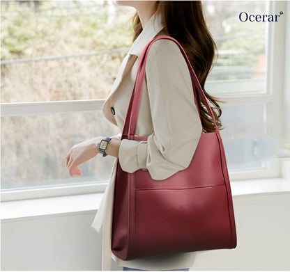 Genuine Leather Crossbody Shoulder Bag with Magnetic Closure for Women – Spacious Everyday Handbag for iPad Mini, Wallet & Essentials – Clas