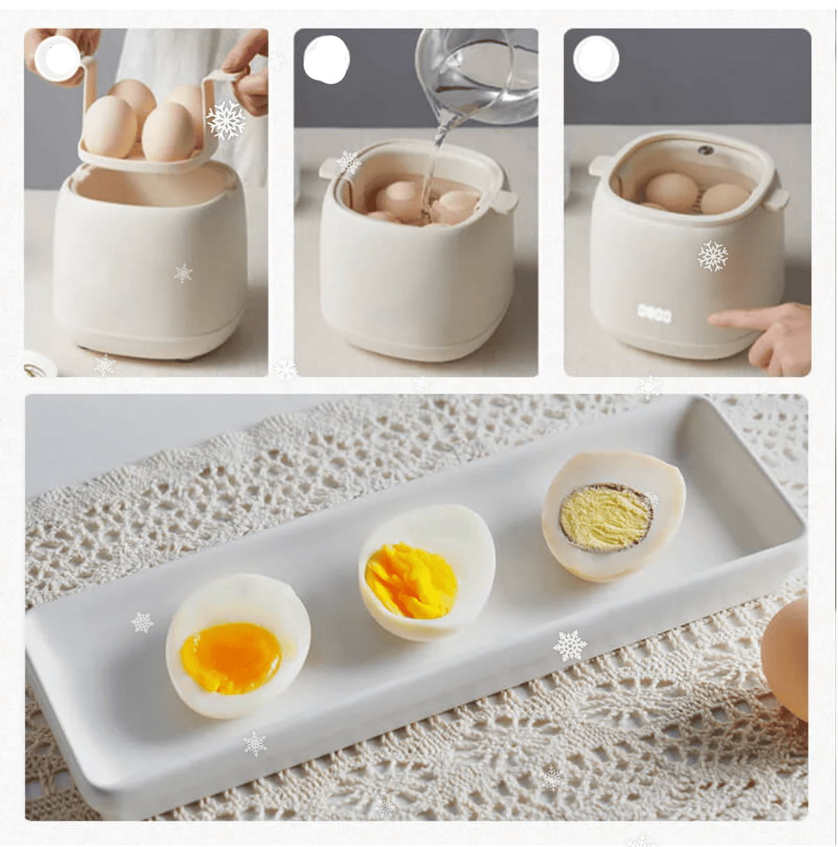 6-Mode Electric Egg Cooker – Automatic Hard Soft Medium Boiled Eggs for Breakfast Meal Prep Quick Kitchen Appliance