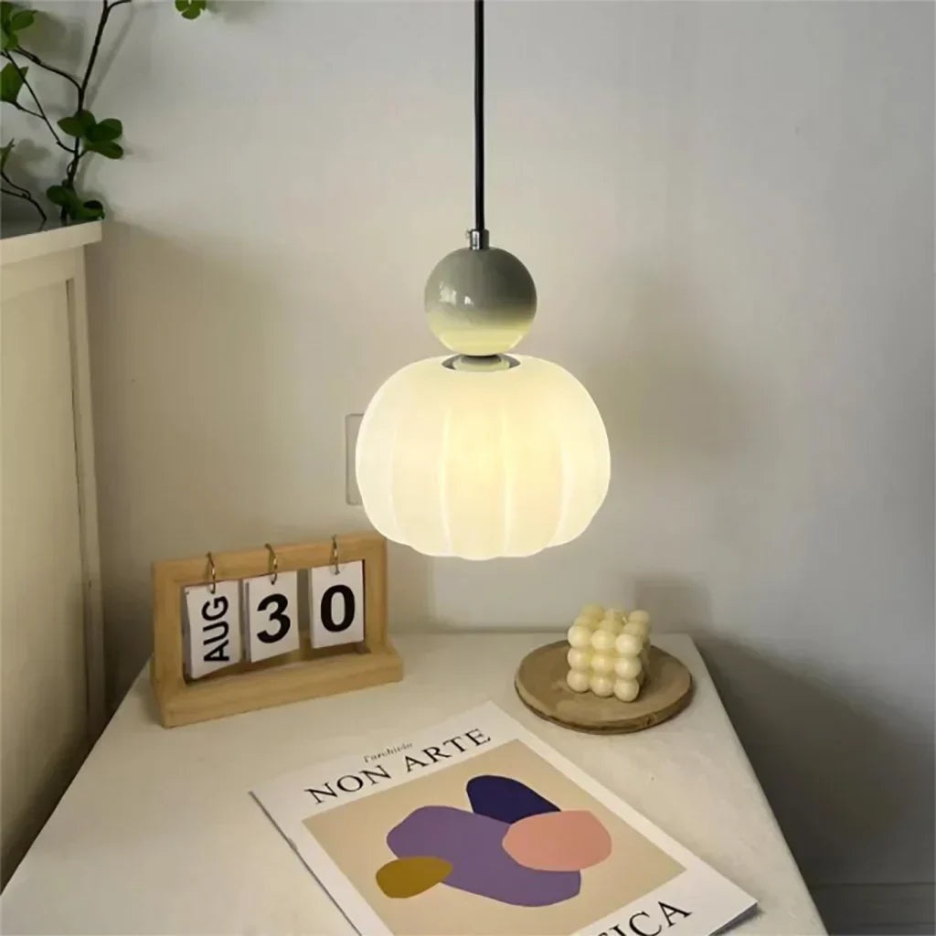 Spherical Hanging Light Fixture 6.3 Inch Beige PMMA Shade for Kitchen Island Dining Room Overhead Accent Modern Globe Ceiling Lamp Metal Fra