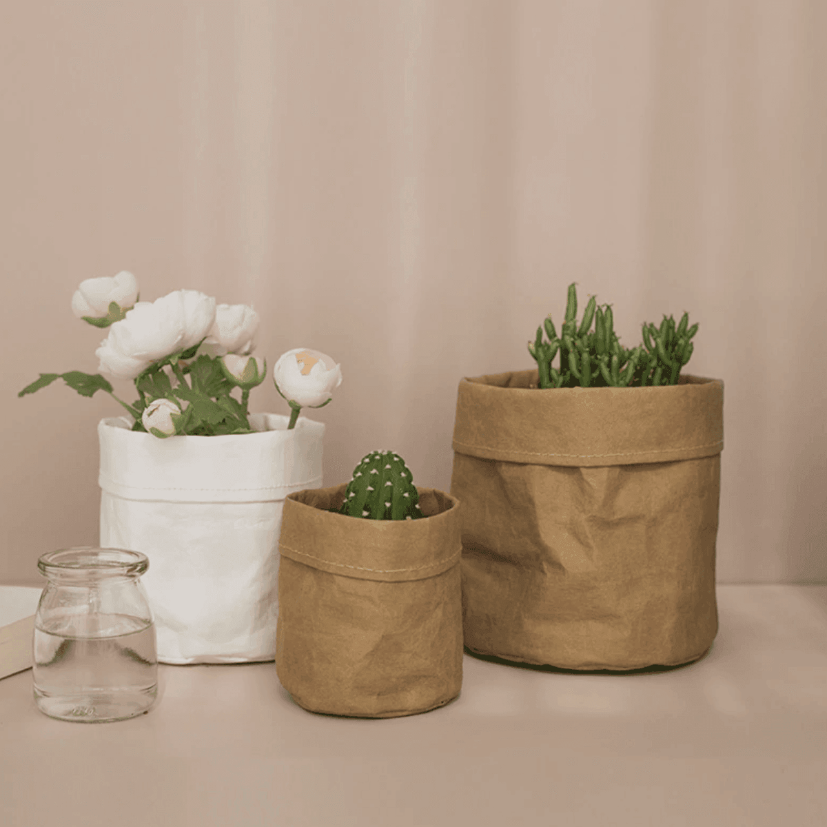 Vintage Fabric Planter Basket