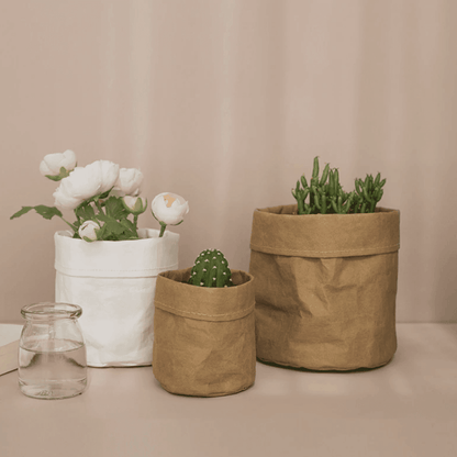 Vintage Fabric Planter Basket