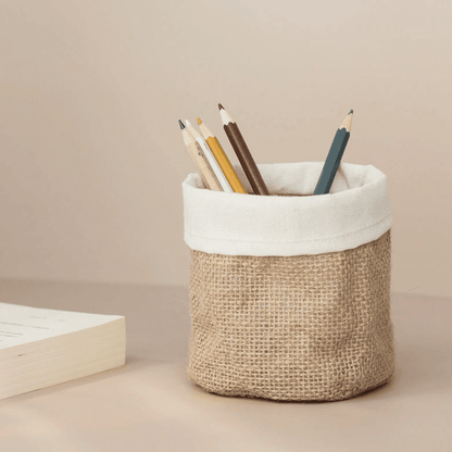 Vintage Fabric Planter Basket