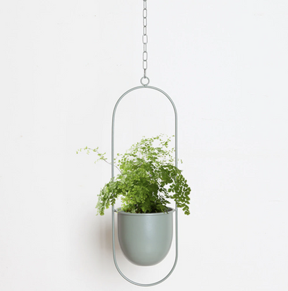 Hanging Plant Holder with Geometric Frame – Modern Wall or Ceiling Mount for Indoor Plants