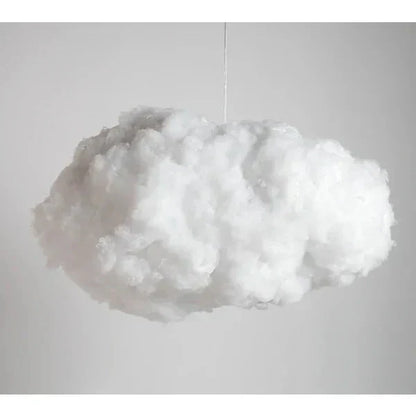 Fluffy Cloud Hanging Lamp 16-Inch White Cotton Overhead Light for Kids Room Nursery Bedroom Soft Warm Glow LED Ceiling Fixture