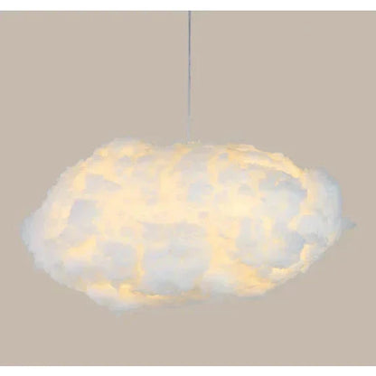 Fluffy Cloud Hanging Lamp 16-Inch White Cotton Overhead Light for Kids Room Nursery Bedroom Soft Warm Glow LED Ceiling Fixture