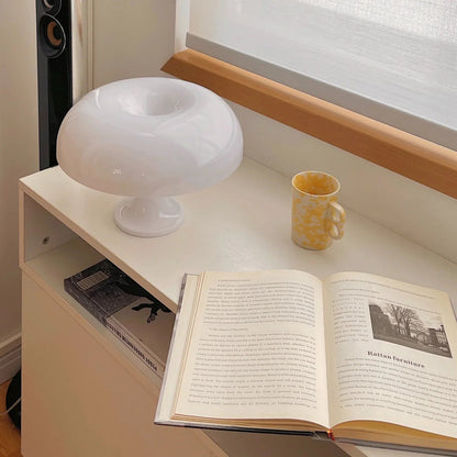 Mushroom Nightstand Light 11 Inches Tall Orange Accent Lamp for Bedroom Desk Bedside Reading Modern Retro Dome Shape Soft Glow Small Space L