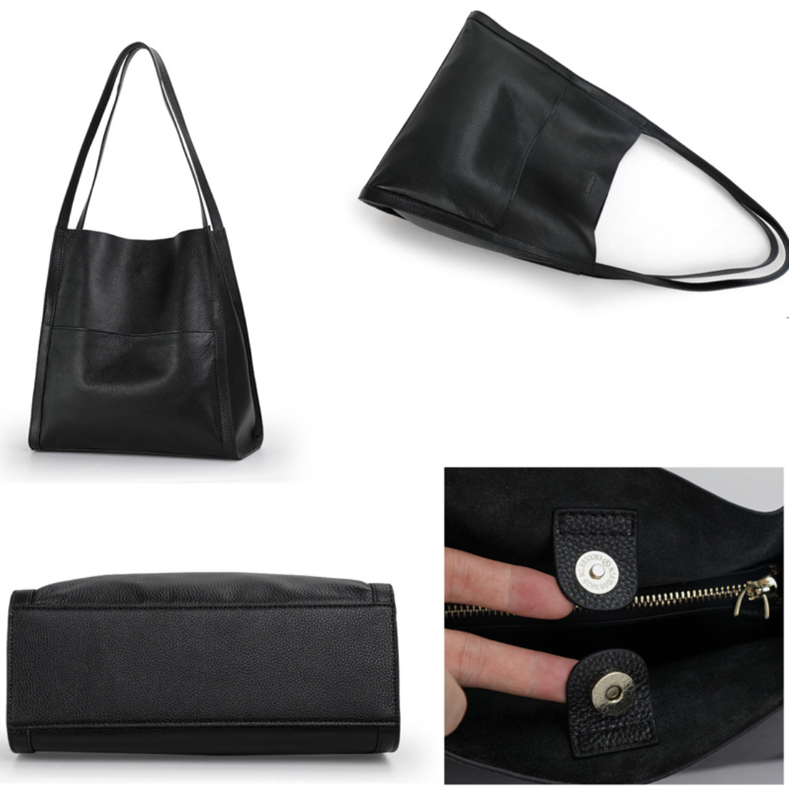 Genuine Leather Crossbody Shoulder Bag with Magnetic Closure for Women – Spacious Everyday Handbag for iPad Mini, Wallet & Essentials – Clas