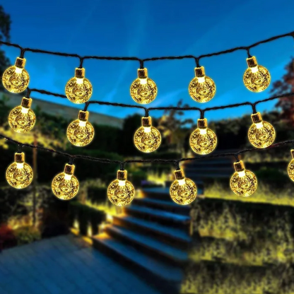 Guirnalda de luces solares de 30 pies con sensor automático de anochecer, luces LED impermeables para decoración de jardín, patio, senderos, paisajismo e iluminación exterior