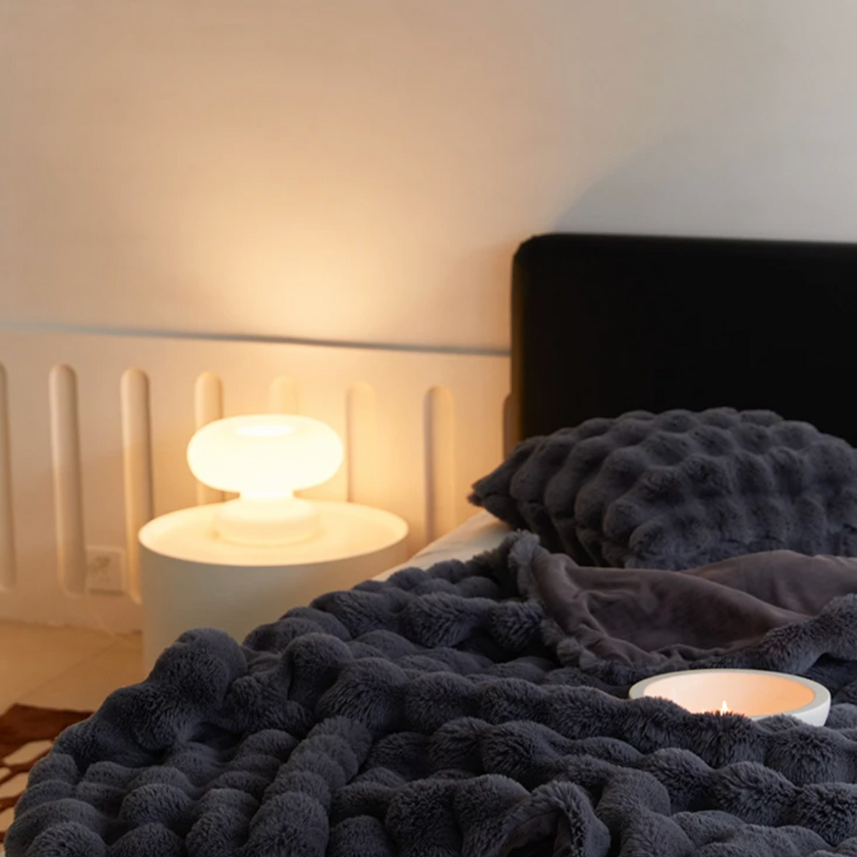 Plush Faux Fur Throw Blanket 63x79 Inches Soft Oversized Lap Coverlet for Sofa Bed Couch Lounge Chair Reading Nook Winter Warmth Home Accent