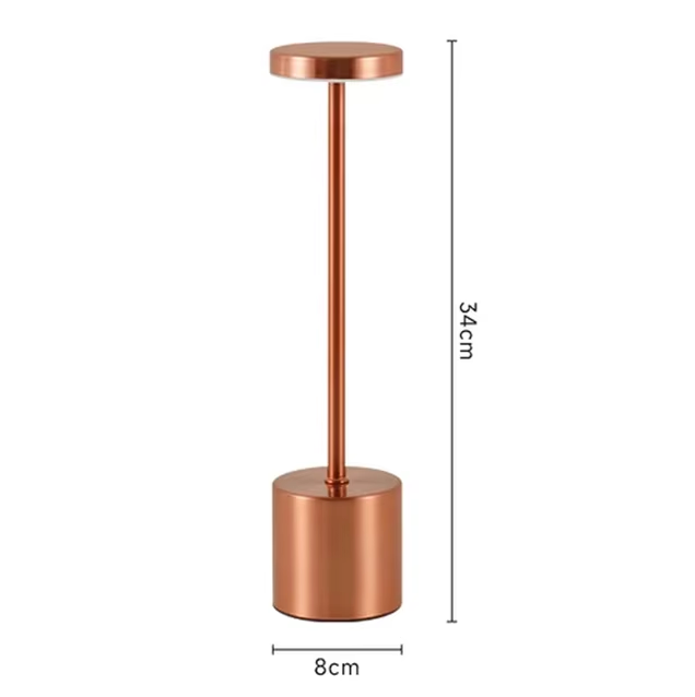 Cordless LED Bedside Light Aluminum 13.4 in USB Rechargeable Touch Dimmable Nightstand Lamp for Bedroom Restaurant Desk 3 Brightness Levels