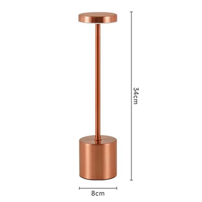 Cordless LED Bedside Light Aluminum 13.4 in USB Rechargeable Touch Dimmable Nightstand Lamp for Bedroom Restaurant Desk 3 Brightness Levels