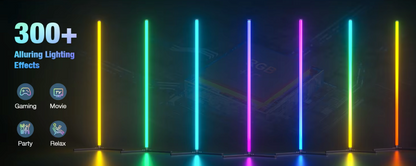 RGB Corner Lamp with App Control and Music Sync for Living Room Bedroom Gaming Setup Aluminum Standing Light with 210 Modes