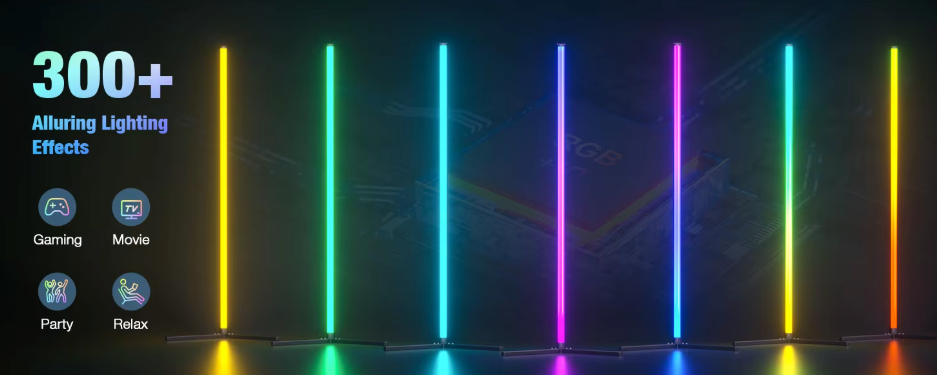 Color-Changing Floor Lamp with Music Sync & App Control – Modern RGB LED Standing Light for Living Room, Bedroom & Gaming Setup