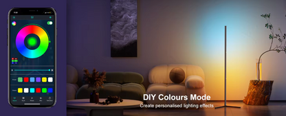 Color-Changing Floor Lamp with Music Sync & App Control – Modern RGB LED Standing Light for Living Room, Bedroom & Gaming Setup