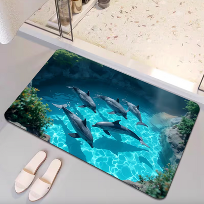 Azure Cove™ – Dolphin Bath Mat