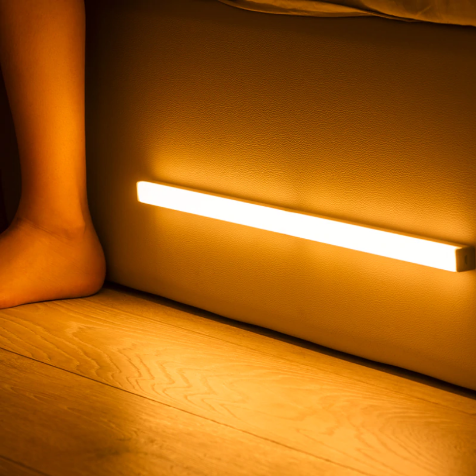 Motion Activated LED Light Bar 20 inch Rechargeable Magnetic Stick-On Under Cabinet Lighting for Closets Stairs Pantry Hallways Night Light
