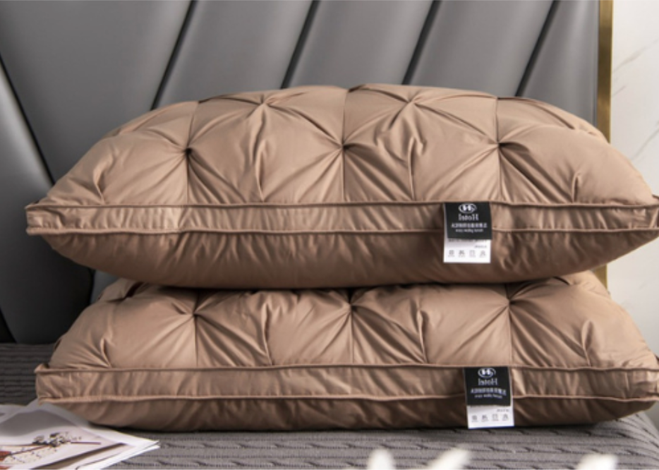 Premium Down Pillow Medium-Firm Support Hypoallergenic Sleep Pillow for Side & Back Sleepers Breathable Cotton Cover Neck Pain Relief
