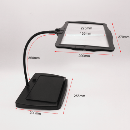 LED Task Light with 3X Magnifier and Adjustable Gooseneck Arm for Close-Up Work, Hobbies, Small Text, Electronics Repair, and Sewing Project