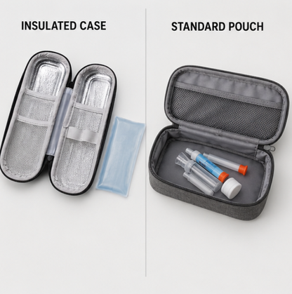 Portable Medication Cooler Travel Case with Reusable Ice Packs for Temperature-Sensitive Supplies