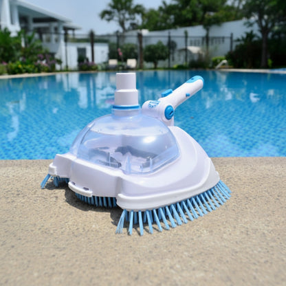 Weighted Pool Vacuum Head with Corner Bristles for Inground & Above-Ground Pools – Swivel Hose Fitting, ABS Frame, Quick-Clip Pole Mount