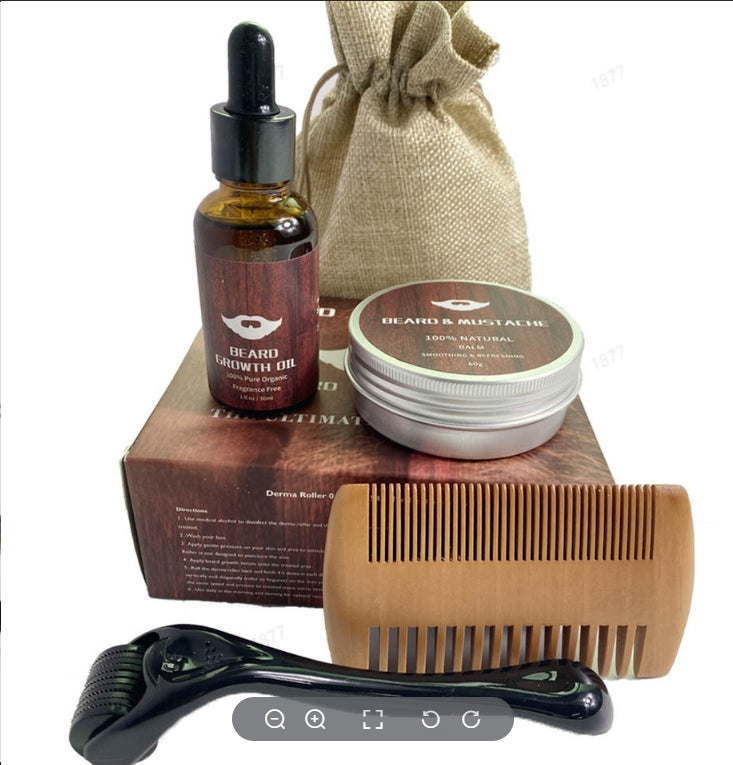 MANEBEARD – Kit de crecimiento de barba con tecnología de microagujas para un desarrollo de barba más poblada