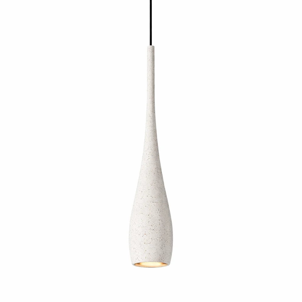 Sculpted Stone Pendant Light – Minimalist Cement Design with Adjustable Height