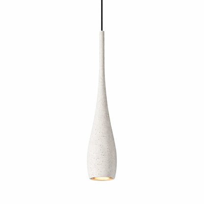 Sculpted Stone Pendant Light – Minimalist Cement Design with Adjustable Height