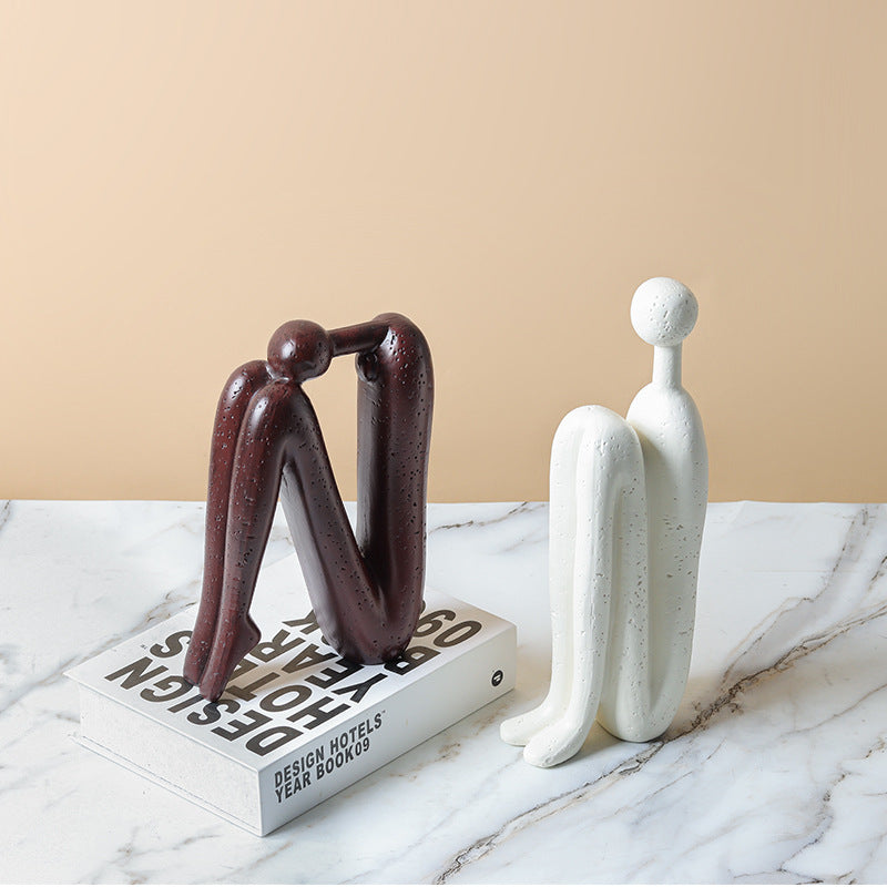 Sculptura Modern Bookends - White Porcelain, Decorative Sculptural Design