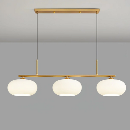 Triple Glass Shade Hanging Light 7-inch Globes Adjustable Height Silver Gold Kitchen Dining Room Ceiling Fixture for Modern Homes