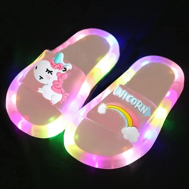 Light-Up Unicorn Slippers for Kids - Fun LED Sandals for Boys & Girls