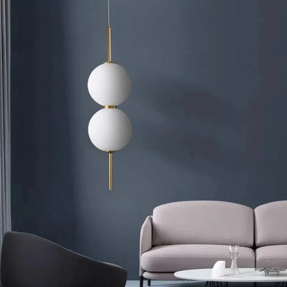 Glass Globe Hanging Light Fixture with Multiple Configurations for Dining Room Kitchen Island Bedroom Contemporary Suspended Ceiling Lamp