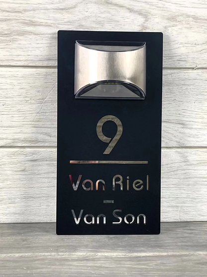 Solar-Powered Illuminated House Number Sign Floating Effect Acrylic Address Plaque for Front Door Custom Personalized Home Address Marker wi
