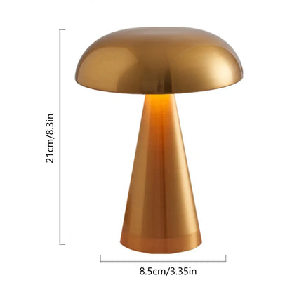 Rechargeable Touch Control Nightlight with 3 Color Temperatures for Bedroom Nursery Desk Decor Cordless Metal Table Light 8 Inches