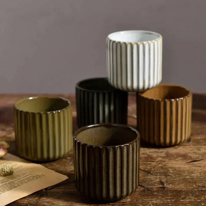 Textured Porcelain Drinking Cup 6.3 fl oz for Hot Beverages, Wine & Sake – Japanese-Inspired Mug for Modern Kitchens & Minimalist Dining Tab