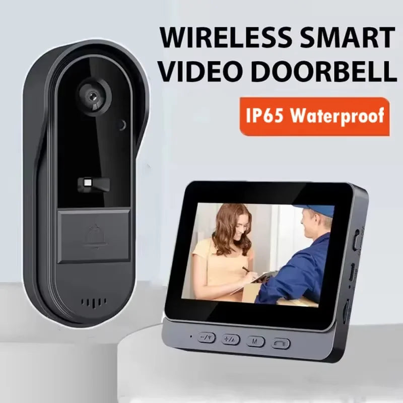 Visor de puerta inteligente con video, audio bidireccional y visión nocturna: pantalla de 4.3", batería recargable y diseño resistente a la intemperie para la seguridad de la puerta principal