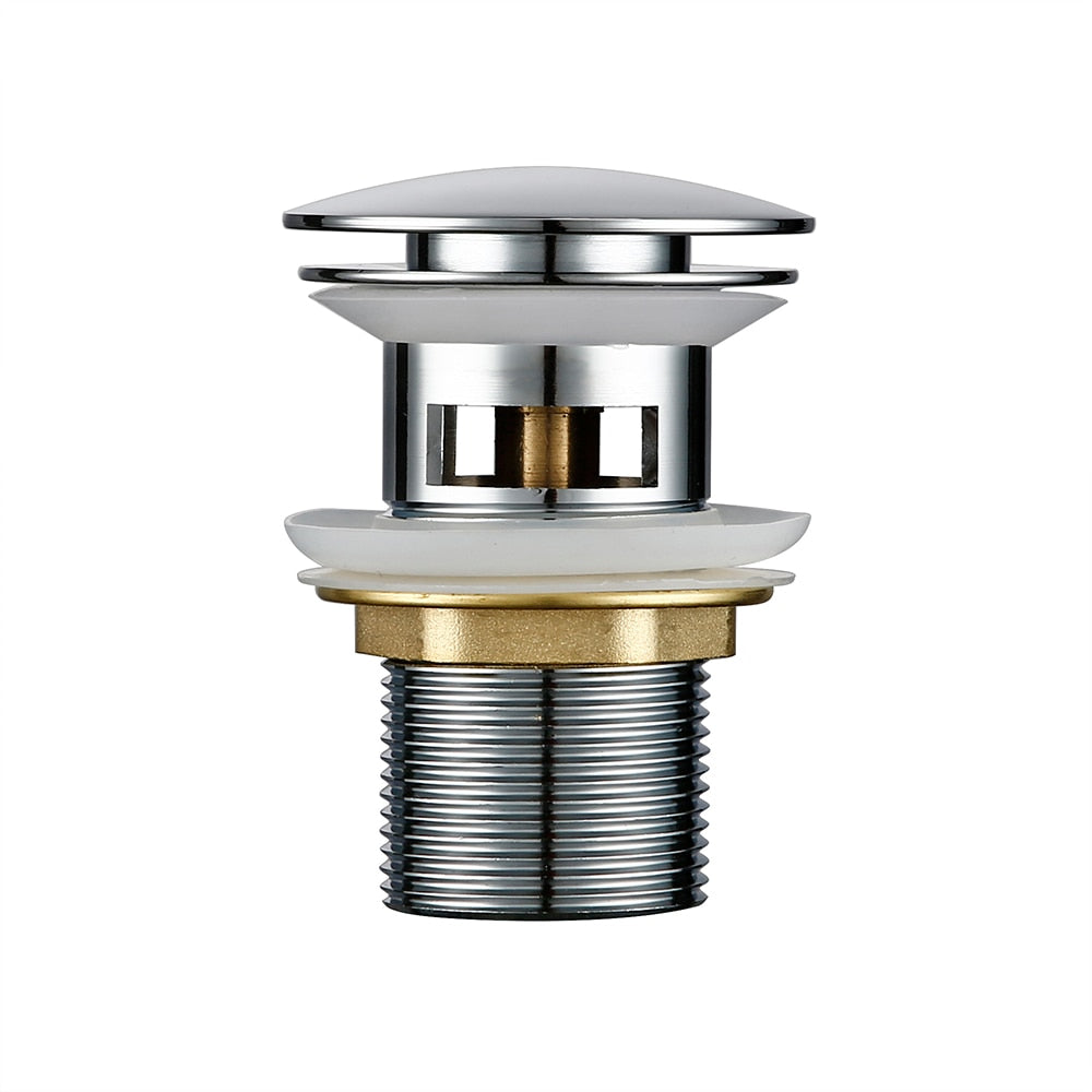 Vessel Sink Drain Assembly with Pop-Up Stopper for Modern Bathrooms – Overflow & Non-Overflow Configurations