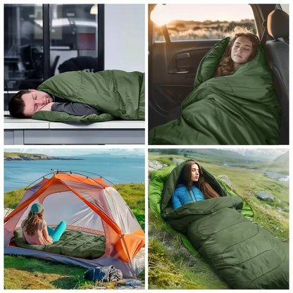 Listo para la aventura | Saco de dormir impermeable ultraligero para todas las estaciones | Diseño compacto para mayor comodidad al aire libre