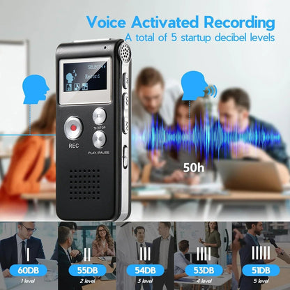 Compact Voice Recorder | Voice Activated Audio Recorder with High-Quality Capture | Portable Device for Efficient Sound Recording