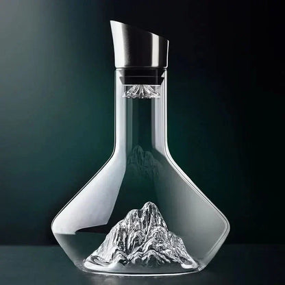 Handcrafted Crystal Wine Carafe 50 oz Clear Glass Aerator for Red Wine Serving Centerpiece Elegant Table Decor for Dinner Parties Entertaini