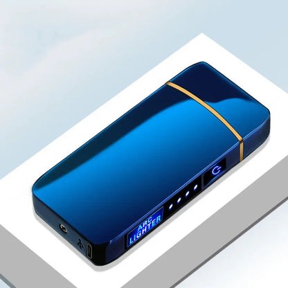 Rechargeable USB Arc Lighter Windproof Plasma Igniter for Candles Pipes Incense Coils Outdoor Camping Metal Touch Sensor LED Display