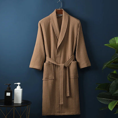 Soft Cotton Bathrobe for Women & Men – Cozy Lounge Robe After Shower Spa Hotel Home – Breathable Comfort Fit Loungewear